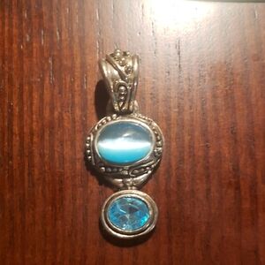 Elegant Silver and Blue Pendant